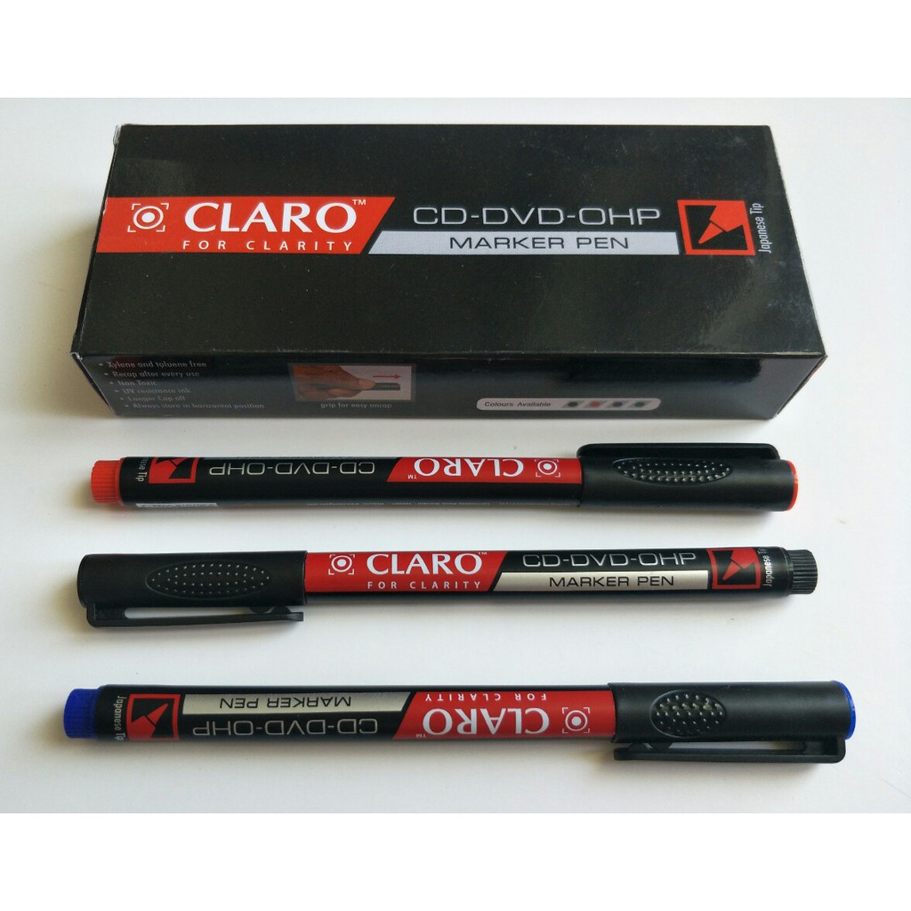 10 cây viết lông dầu Claro màu đỏ viết flashcard, ghi đĩa