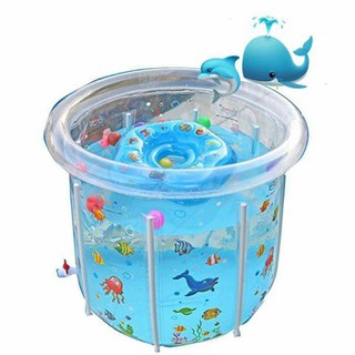 [GIẢM GIÁ] Bộ tập bơi cho trẻ sơ sinh dạng đứng kèm phao đỡ cổ cao cấp và bơm đạp chân tiện dụng khi sử dụng