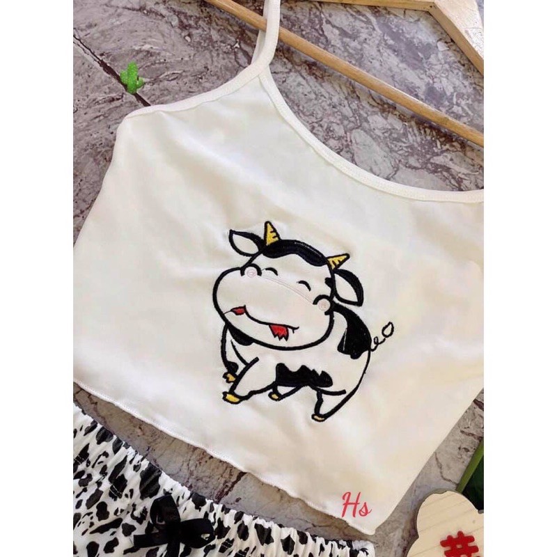 [Mã FAMAYWA2 giảm 10K đơn 50K] [Rẻ Vô Địch] Bộ Áo Croptop Bò Sữa Quần Đùi 🦋 Set Áo 2 Dây Quần Cộc Nhiều Hình 🦋 | BigBuy360 - bigbuy360.vn