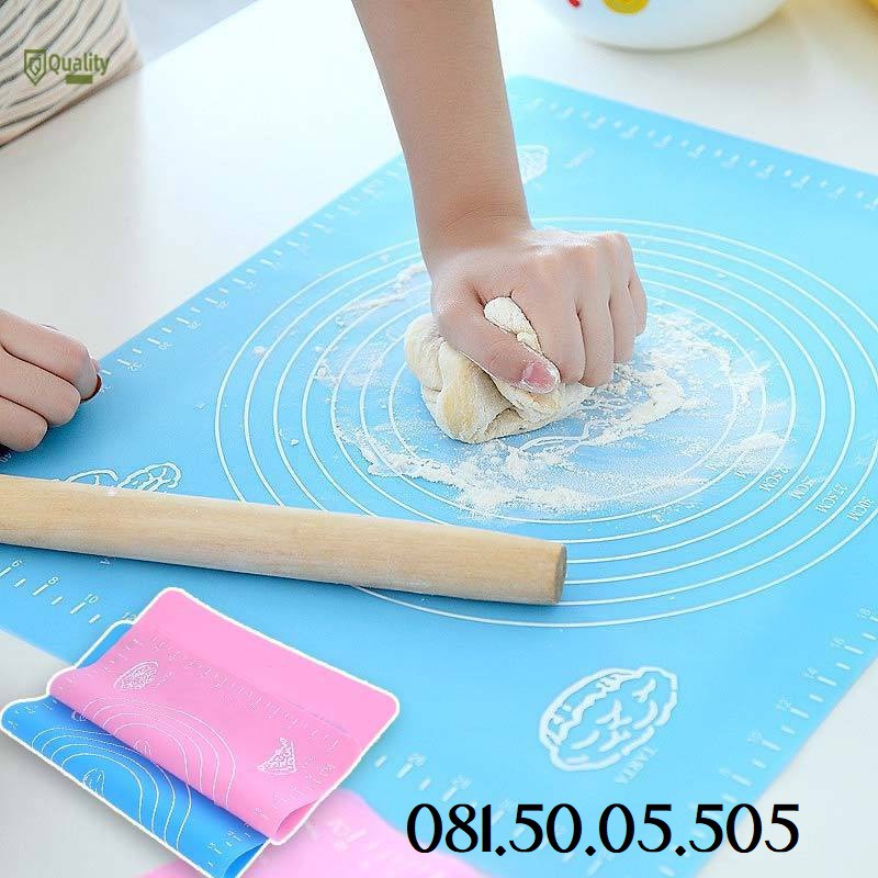 Tấm nhào bột Silicone Mat chống dính, trượt làm bánh sữa chua, bao, quy, gạo, trân châu ... baking 50x40cm