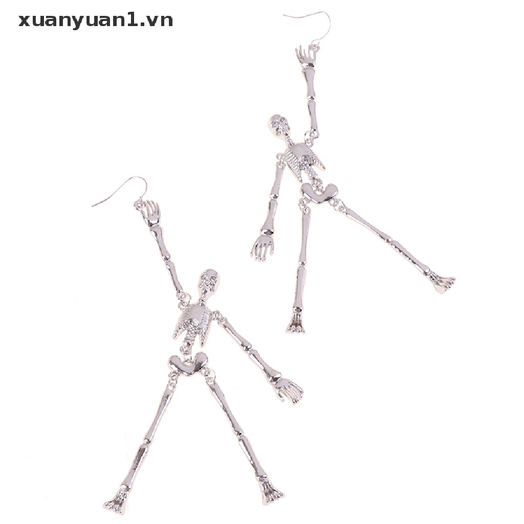 Khuyên Tai Nữ Trang Tạo Hình Bộ Xương Phong Cách Gothic