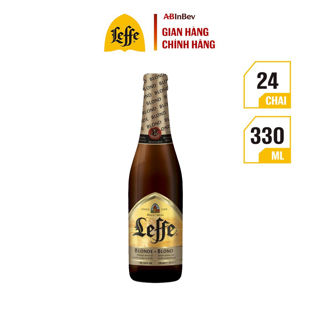 Thùng 24 Chai Leffe Blonde (Leffe Vàng) - Bia Nhập Khẩu