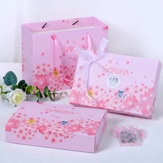 (Set 10) Hộp đôi đựng bánh kẹo Hoa Anh Đào