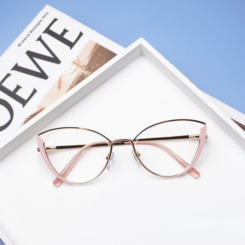 Kính Mát Mắt Mèo Gọng Kim Loại Chống Ánh Sáng Xanh Thời Trang Phương Tây Chất Lượng Cao Cho Nữ
