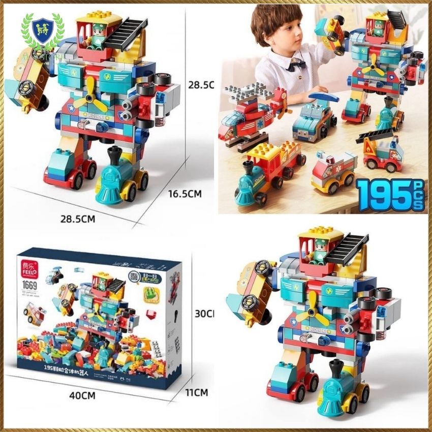 Đồ chơi LEGO DUPLO 195 chi tiết [NEW 2022] Lego Robot lắp ghép người máy biến hình nhựa nguyên sinh ABS cao cấp