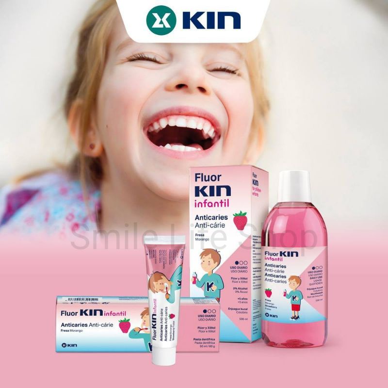 SMILE LIFE | Nước Súc Miệng FLUOR KIN CHILDREN INFANTIL ® 500ml - Ngừa sâu răng trẻ em trên 5 tuổi