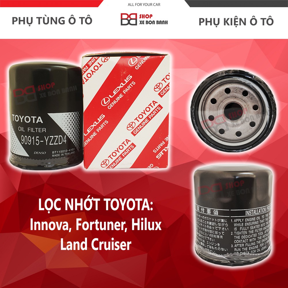 Lọc Nhớt (Chính Hãng) Động Cơ Toyota Innova, Fortuner, Hilux, Land Cruiser