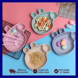 Khay ăn dặm lúa mạch hình heo Peppa Pig (kèm dĩa và thìa cho bé)