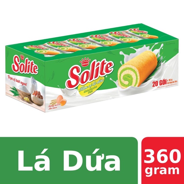 Bánh bông lan cuộn Solite 360g (hộp 20 cái)