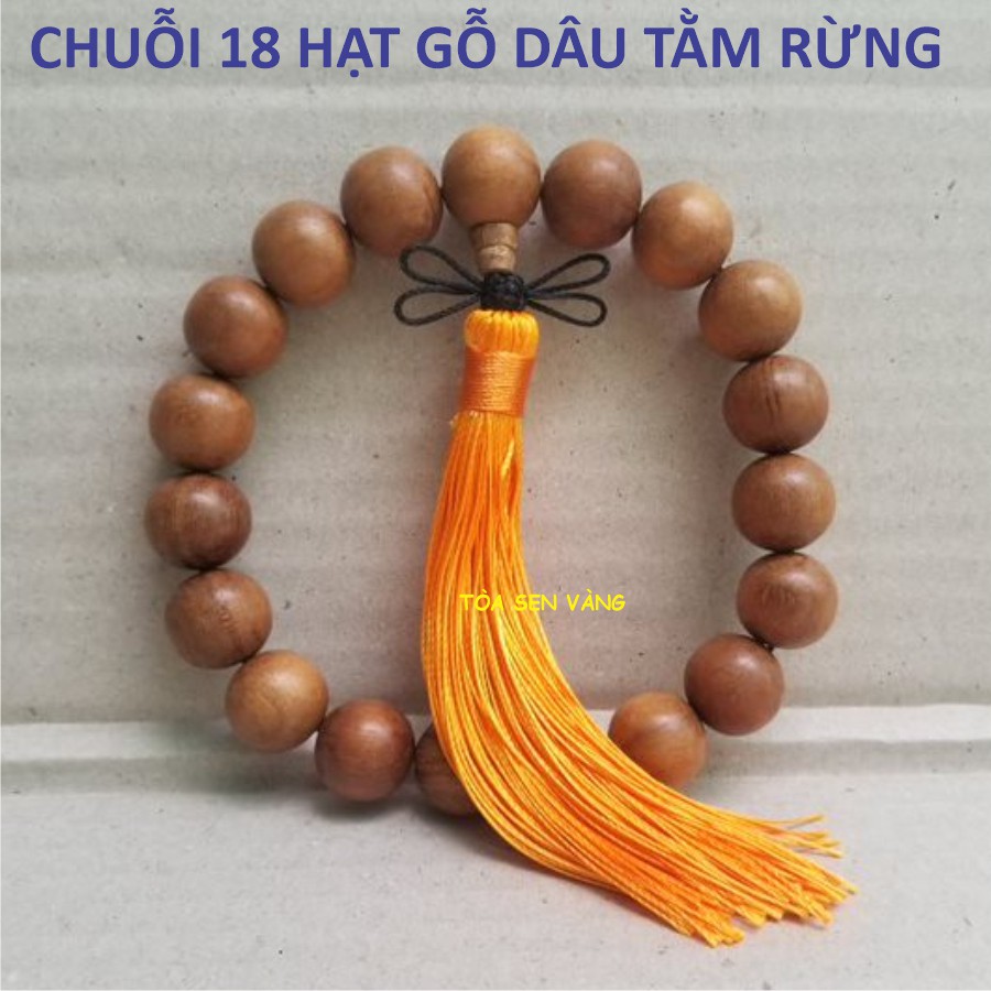 Chuỗi 18 Hạt Gỗ Dâu Tằm - Chuỗi hạt niệm Phật gỗ dâu tằm rừng, có nhiều cỡ hạt