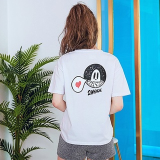 Áo Thun Nữ Tay Lỡ Unisex In Hình Con Ma Trái Tim XMISS