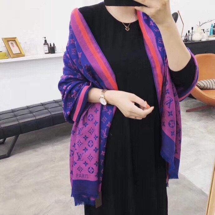 Khăn Choàng Cotton Dài Màu Trơn In Chữ Thời Trang Cho Nữ