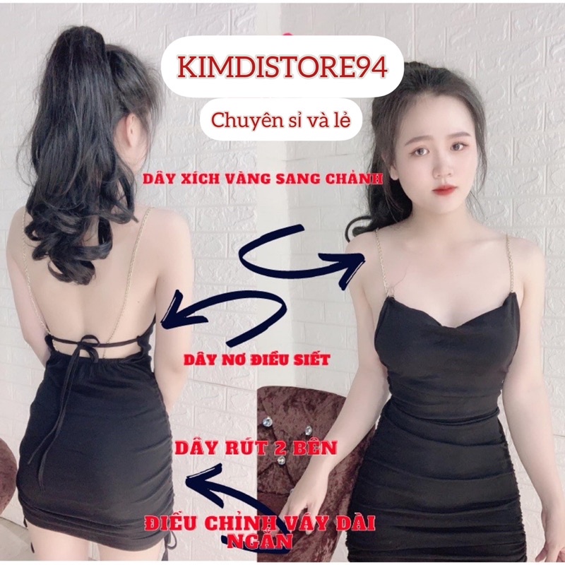 ĐẦM BODY NHÚNG PHỐI DÂY XÍCH SIÊU TÔN DÁNG quá hot