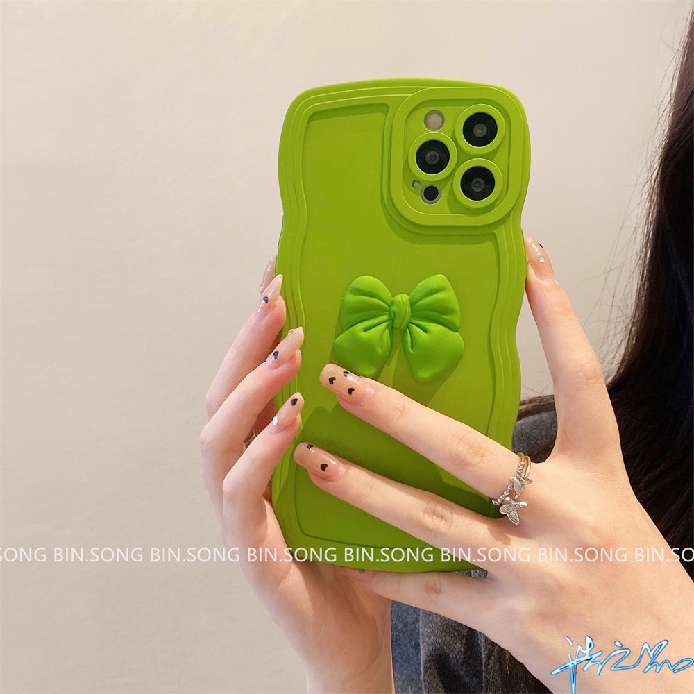 Ốp Điện Thoại Màu Xanh Lá Matcha 3D Thời Trang Cho iPhone 7 Plus 8 Plus 11 12 13 6 6S Plus X XR XS Max