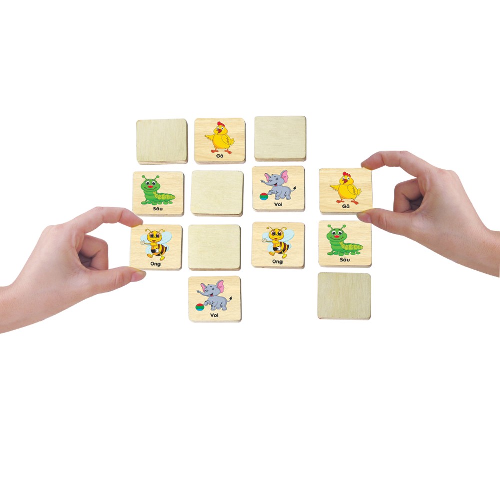 Đồ chơi gỗ Winwintoys 64222 | Tìm hình con vật giống nhau | Rèn luyện trí nhớ cho bé | Đạt chứng nhận CE và CR