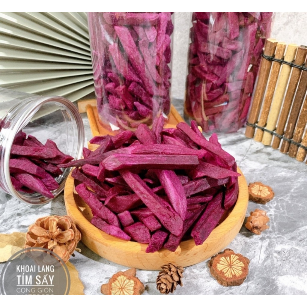 (GIÁ SỈ) Khoai Lang Tím Vàng Sấy Giòn, 1kg