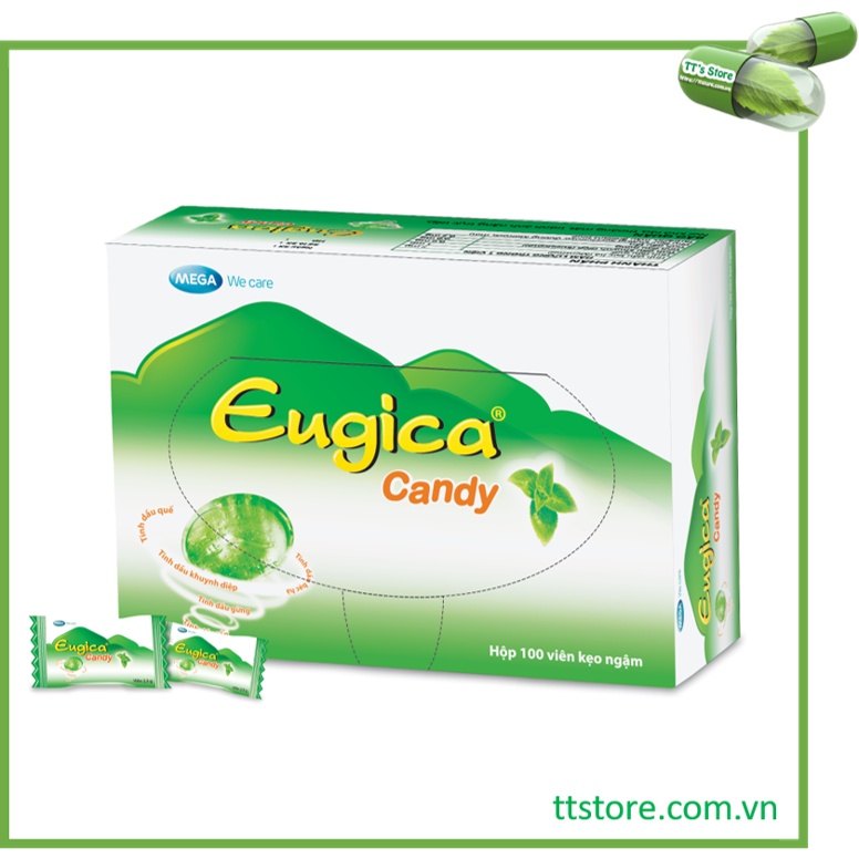 [Đổi mẫu] Kẹo ngậm thảo dược EUGICA CANDY [Hộp 100 viên] - egica