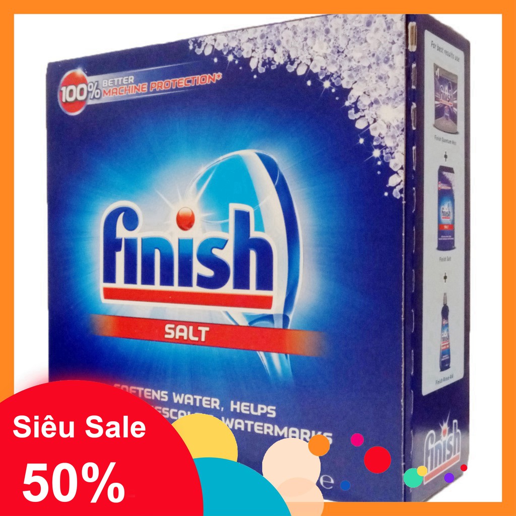 Muối rửa bát Finish 4kg Tặng thêm 100g Muối rửa bát Finish