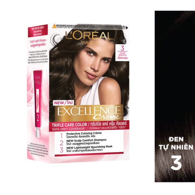 Thuốc nhuộm tóc Loreal Paris Excellence 172 ml màu nâu trầm &amp; nâu tây - Shop Viloet