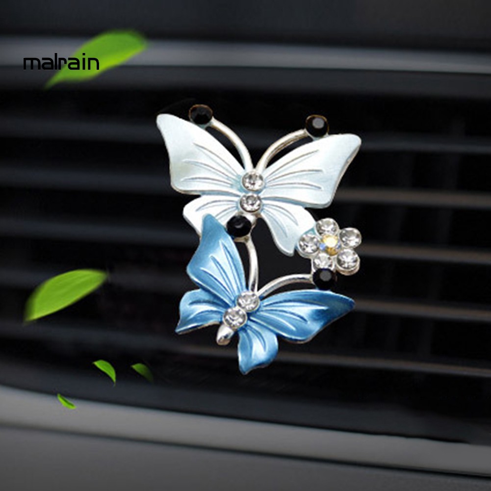 Kẹp Khuếch Tán Nước Hoa Gắn Điều Hòa Xe Hơi Hình Bươm Bướm Đôi Đáng Yêu