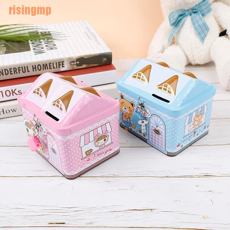 Hộp Đựng Tiền Tiết Kiệm Hình Ngôi Nhà Bằng Kim Loại