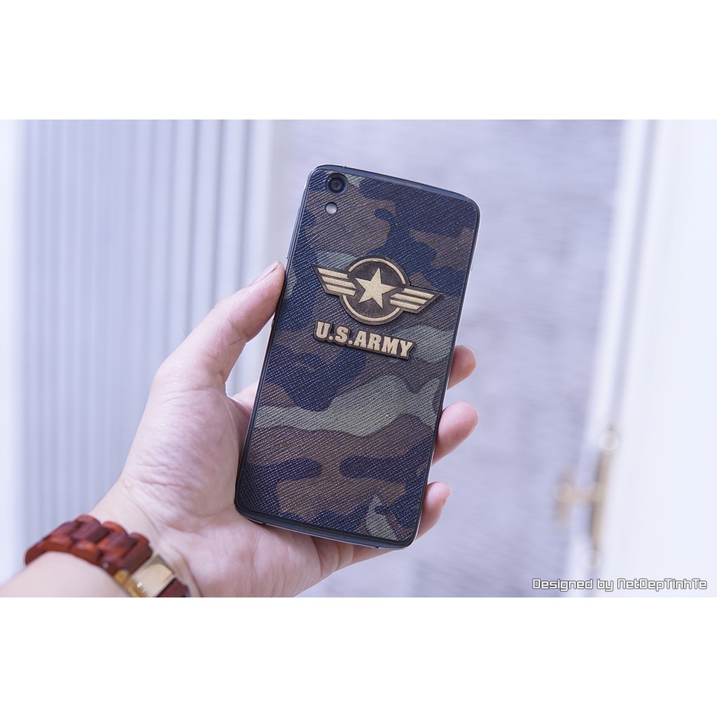 Miếng dán skin da BlackBerry Dtek 50 - Da Camo ghép Army