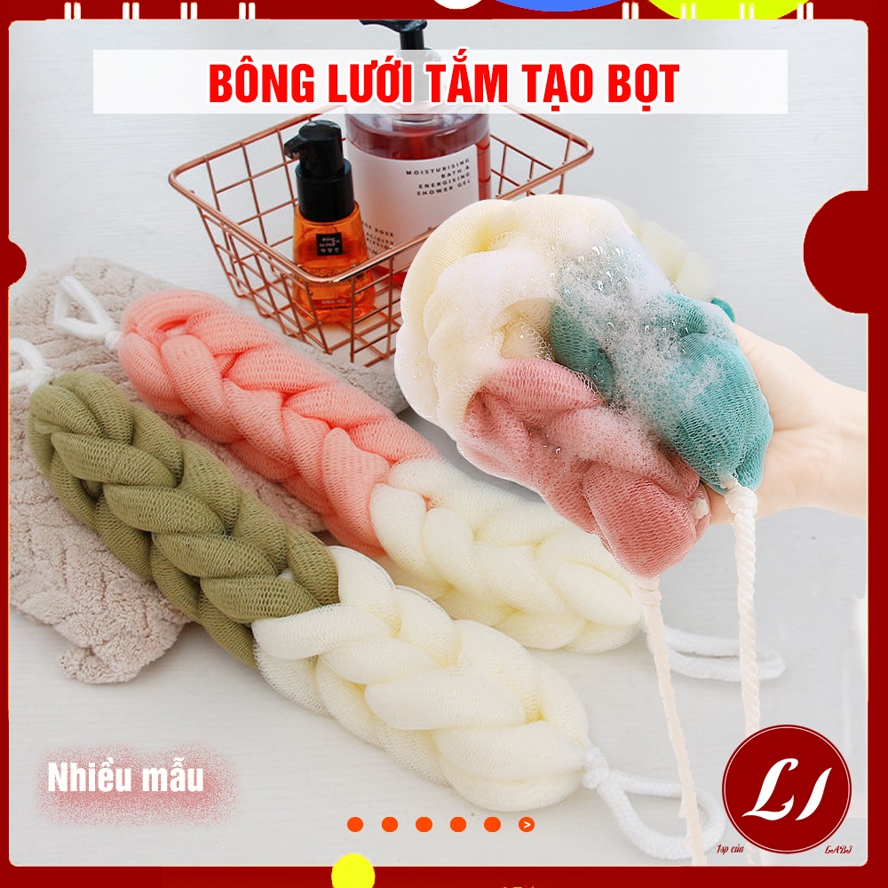 Bông cọ tắm lưới tạo bọt mềm, sạch ghét tiện lợi cho gia đình (loại dài)