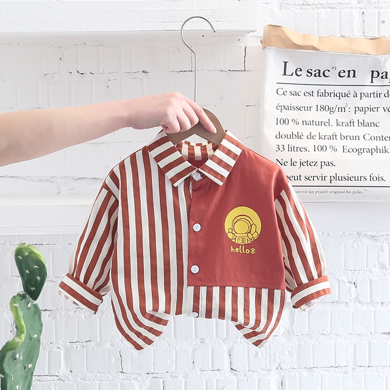 Áo Sơ Mi Cotton Tay Dài Thời Trang Xuân Thu Dành Cho Bé Trai Và Bé Gái 1 2 3 4 5 Tuổi