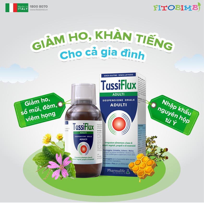 FITOBIMBI TUSSIFLUX JUNIOR hỗ trợ giúp giảm các triệu chứng ho, ho có đờm 200ml , Cvspharmacy