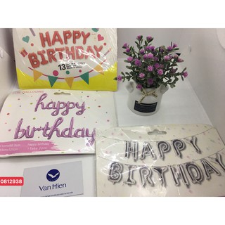 Siêu rẻ Set bóng bay chữ Happy birthday tráng nhôm trang trí sinh nhật nhiều màu sắc Văn Hiến C7