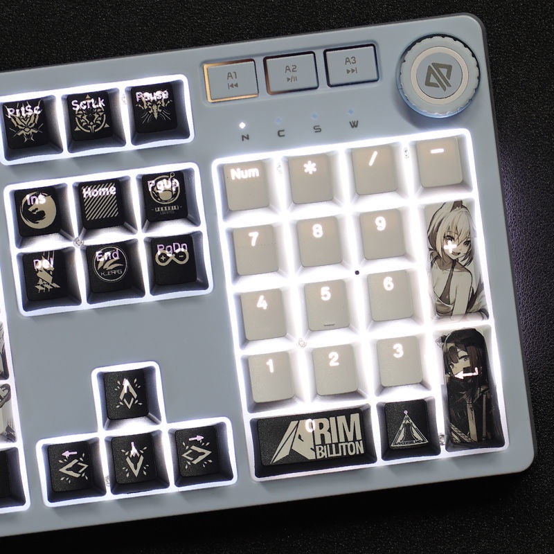 Keycap chủ đề Arknights Hình ảnh động Cherry chiều cao PBT Dye Sublimation Truyền ánh sáng keycap 104 phím