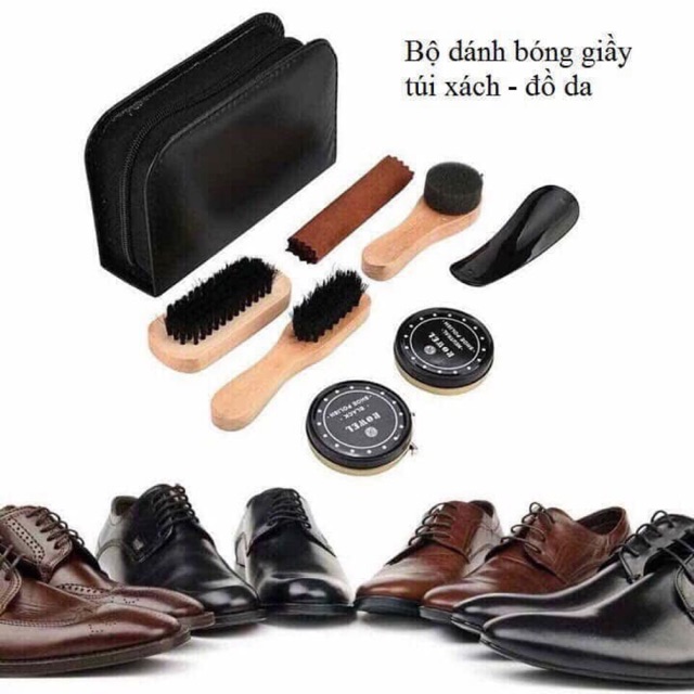BỘ ĐÁNH BÓNG GIẦY DÉP, ĐỒ DA VÀ TÚI XÁCH 8 CHI TIẾT