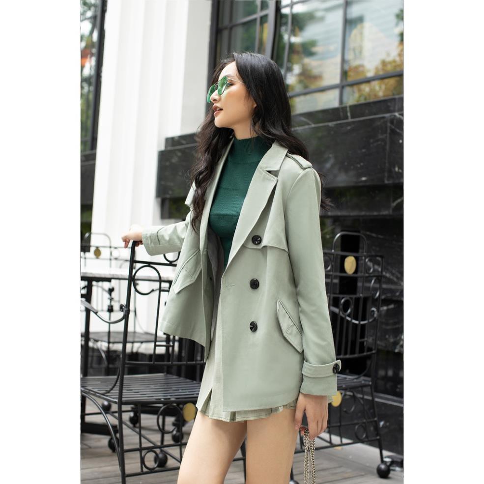 Áo khoác kaki nữ cổ bẻ đính cúc KKA0624 92WEAR