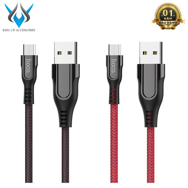 Cáp và truyền dữ liệu cổng microUSB Hoco U54 2.4A dài 1.2A (hỗ trợ QC3.0 và có đèn báo sạc)