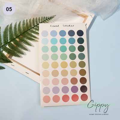 Miếng dán hình tròn round sticker - phụ kiện trang trí - Gippy Decor