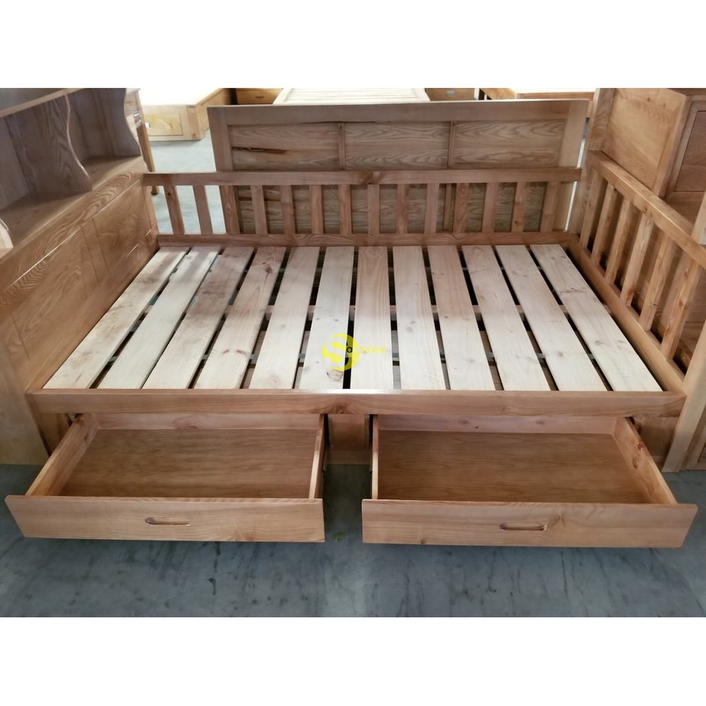 Giường ngủ 2 tầng gỗ sồi giá tốt