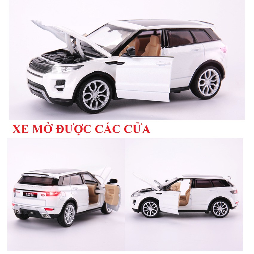 Xe mô hình Ranger rover tỉ lệ 1:32 bằng sắt xe chạy cót mở được cửa có âm thanh và đèn