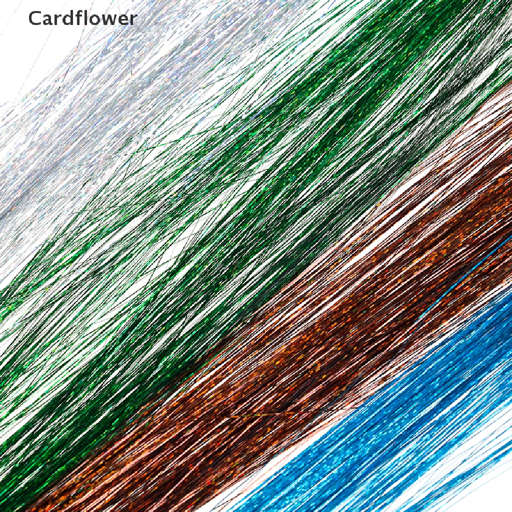 &lt; Cardflower &gt; Dây 120 Sợi Tóc Giả Bằng Lụa Xoăn Màu Cầu Vồng Lấp Lánh Trang Trí Tóc Trên
