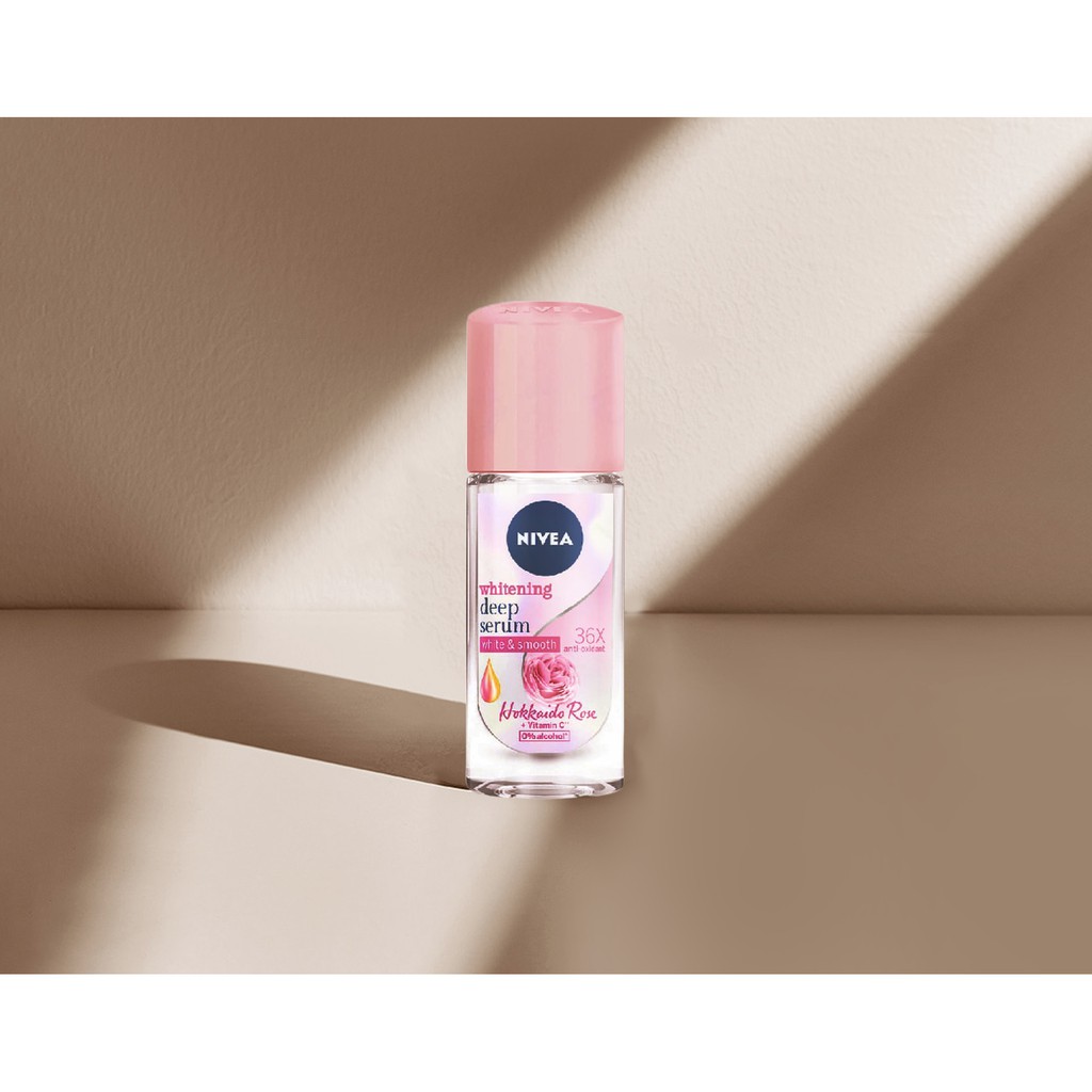 Lăn Ngăn Mùi Nivea Whitening Deep Serum Hokkaido Rose 0% Alcohol Roll On Hương Hoa Hồng 40ml | BigBuy360 - bigbuy360.vn