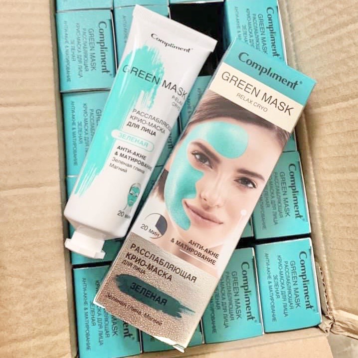 Mặt nạ giảm mụn Compliment Green Mask se khít chân lông, đều màu da