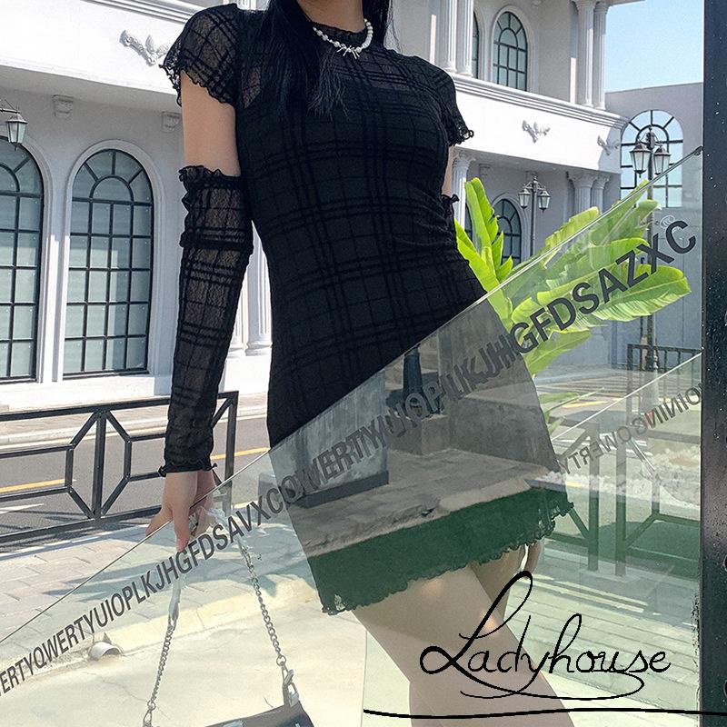 Đầm Ôm Dáng Tay Ngắn Màu Trơn Cổ Tròn Thời Trang Cho Nữ