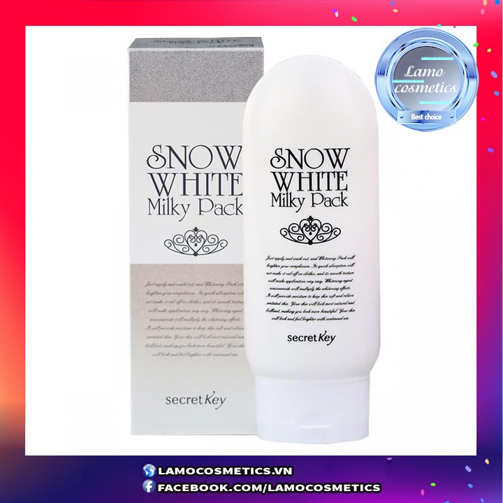 (200g) Kem Tắm Trắng Khô Secret Key Snow White Milky Pack