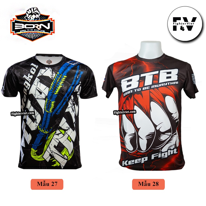 Áo Phông Muay Thai Thun Lạnh Born To Be Mẫu Áo Muay Thái SMT