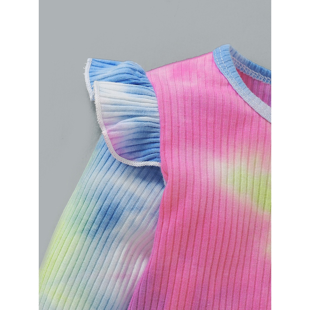 Trang phục Mikrdoo gồm áo thun tay dài xếp nếp và quần cotton cho em bé sơ sinh