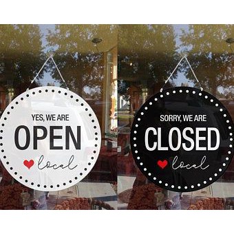 Bảng gỗ in Open close đóng mở cửa hàng 2 mặt thiết kế theo yêu cầu