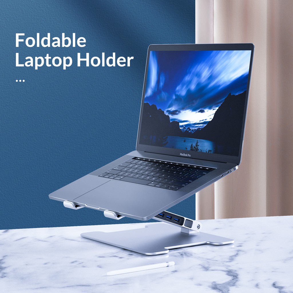 Giá đỡ Laptop  tích hợp 4 cổng USB 3.0 Orico LST-4A - Hàng Chính Hãng