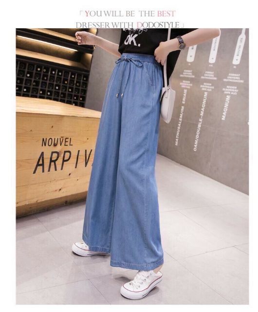 Quần pants jean nữ, quần bò baggy - DTH