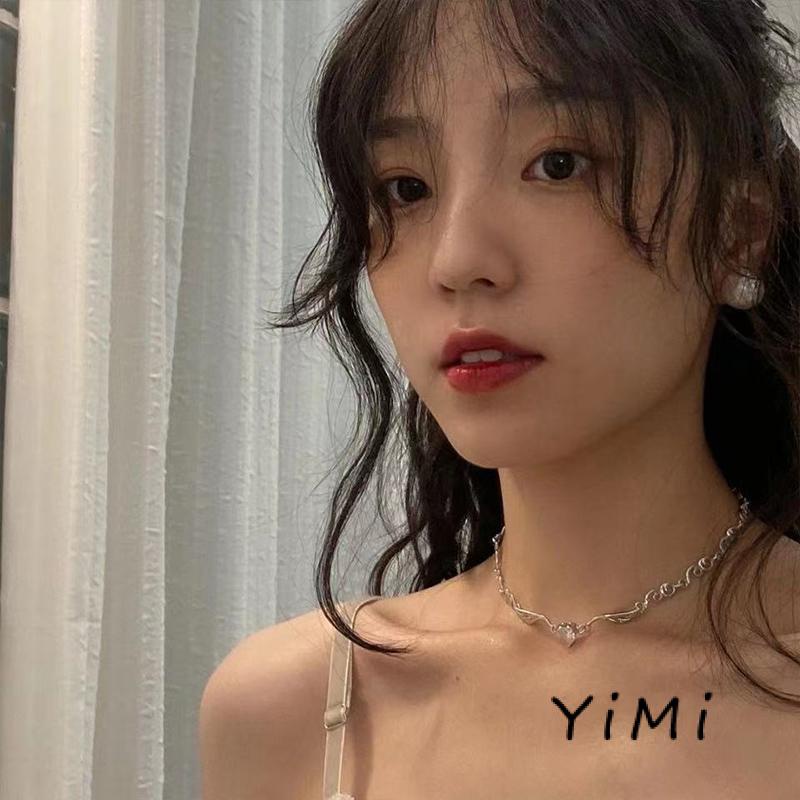 🍓Vòng Cổ Choker Mặt Hình Cánh Thiên Thần Trái Tim Đính Kim Cương Giả Phong Cách Cổ Điển Thời Trang Dành Cho Nữ