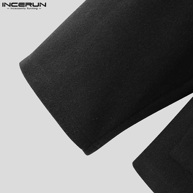 Áo khoác Incerun tay dài cổ chữ V phối một hàng nút phong cách retro Nhật Bản cho nam