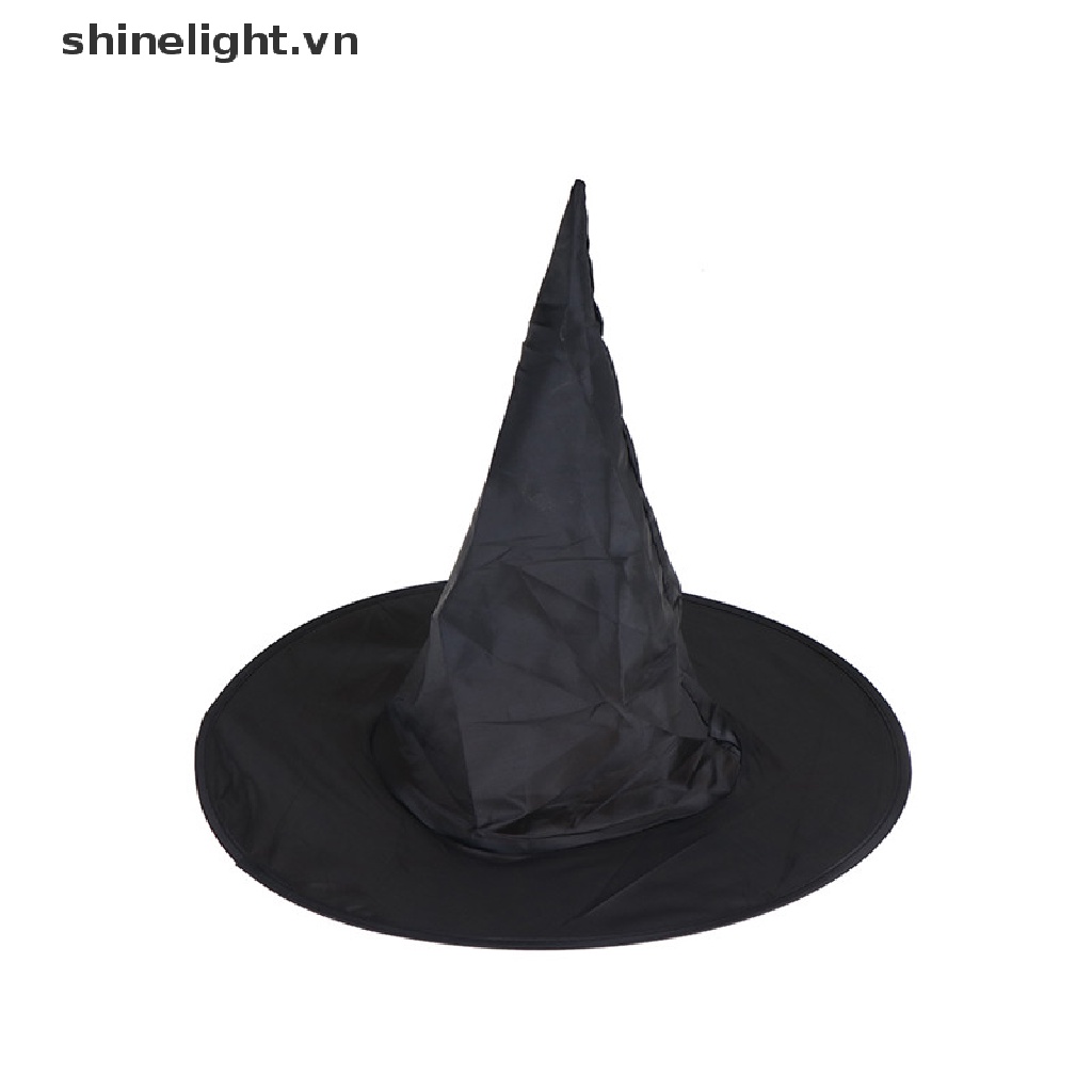 Mũ Phù Thủy Màu Đen Hóa Trang Halloween Cho Nữ